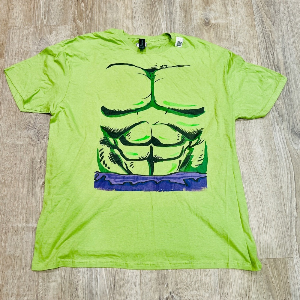 Marvel Incredible Hulk T Shirt Adult 2XL Green Muscles Superhero Comics tee top